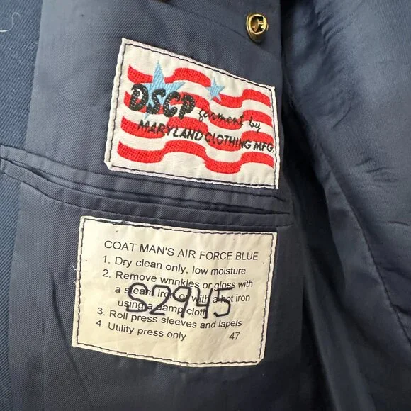 US Air Force Dress Blue Service Coat 42L SOKOLOWSKI Military Uniform Jacket DSGP - Picture 6 of 12